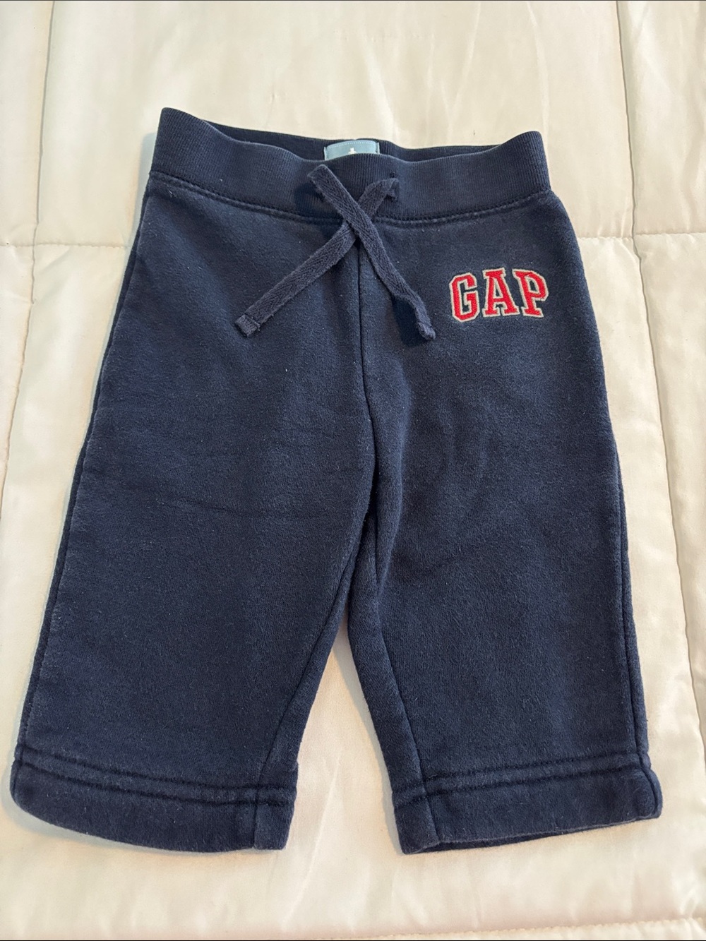 GAP Navy Fleece Drawstring Kids Joggers with Red Logo